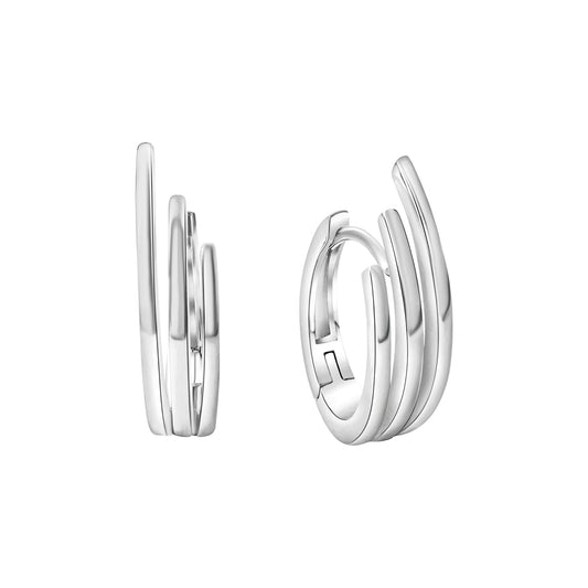 Celesta - Klappcreolen aus 925/- Sterling Silber rhodiniert glanz
