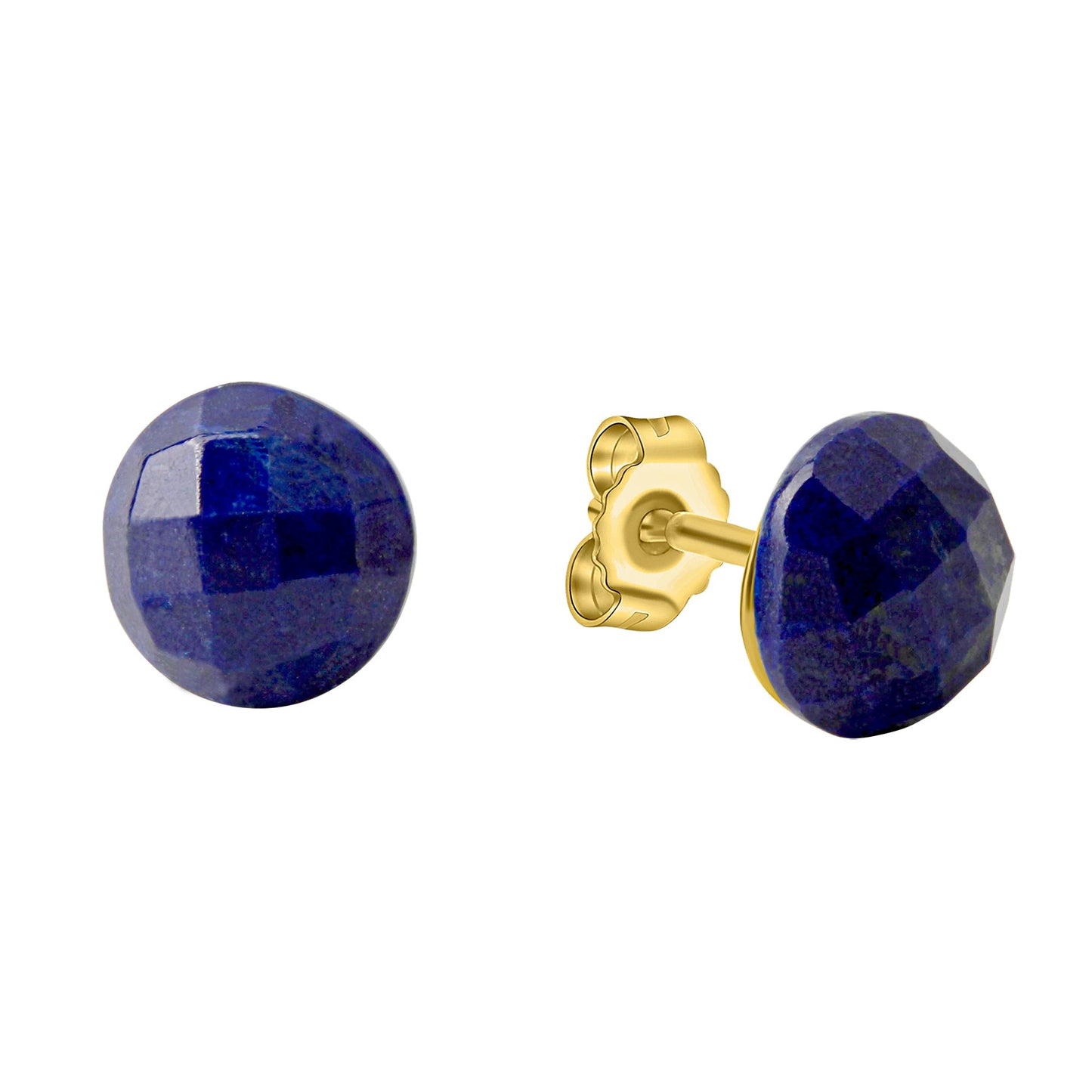 Ohrring 925 Silber vergoldet 925/- Sterling Silber vergoldet 1,0cm Lapislazuli