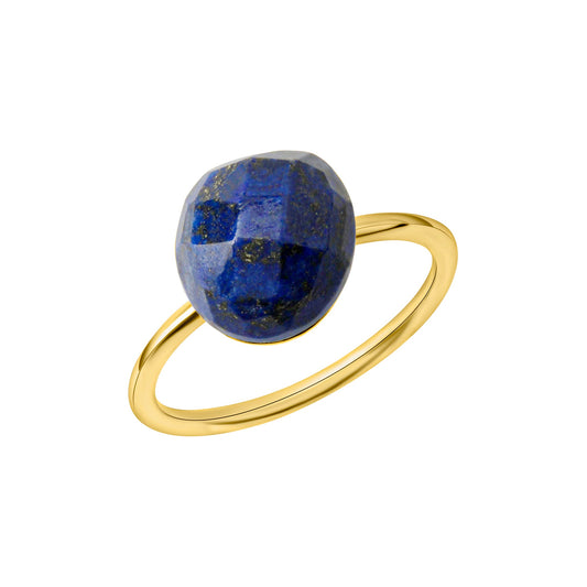 Celesta Silber Damen- Ring 925 Silber vergoldet mit Lapislazuli
