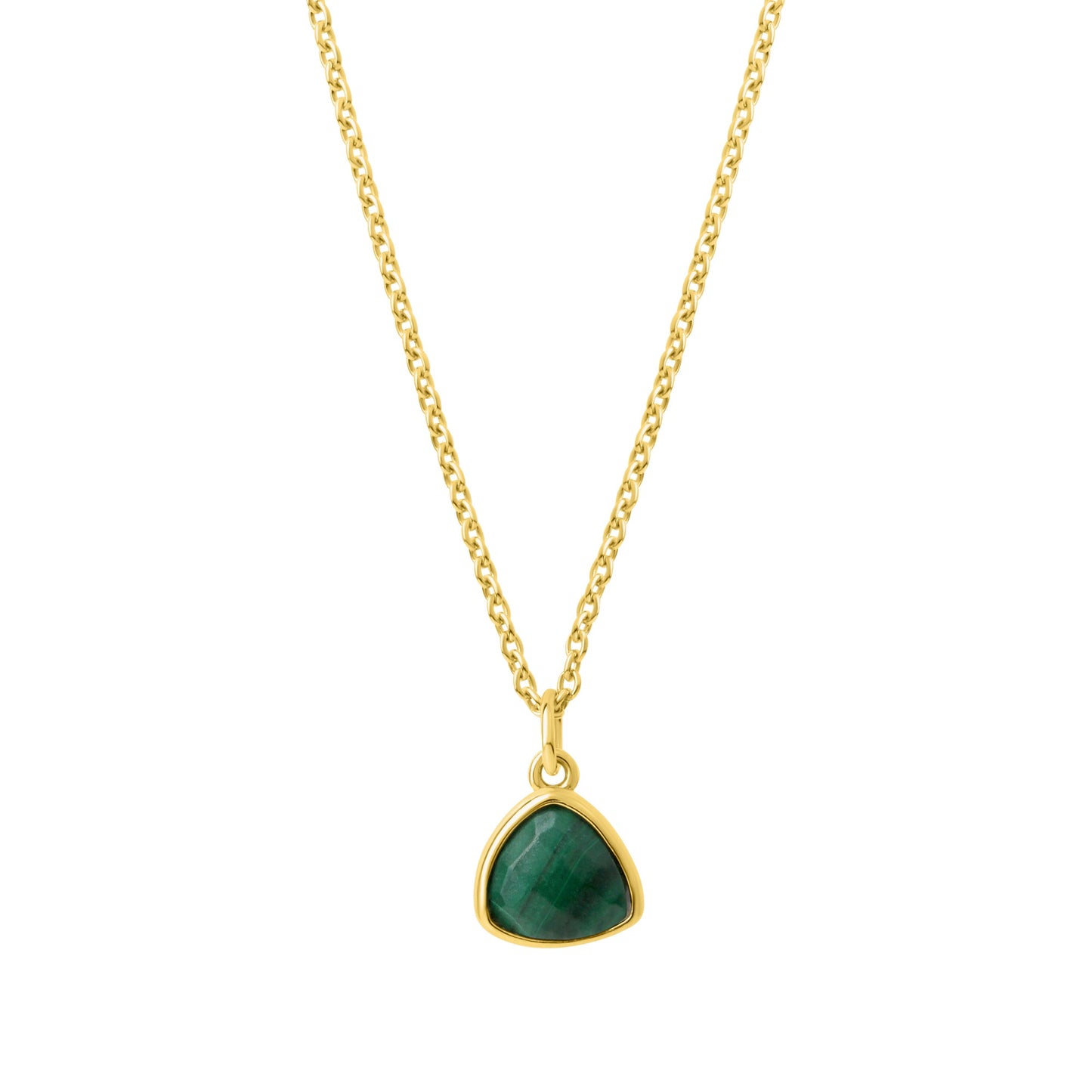 Anhänger mit Kette Ankerkette 925/- Sterling Silber vergoldet 45,0cm Malachit
