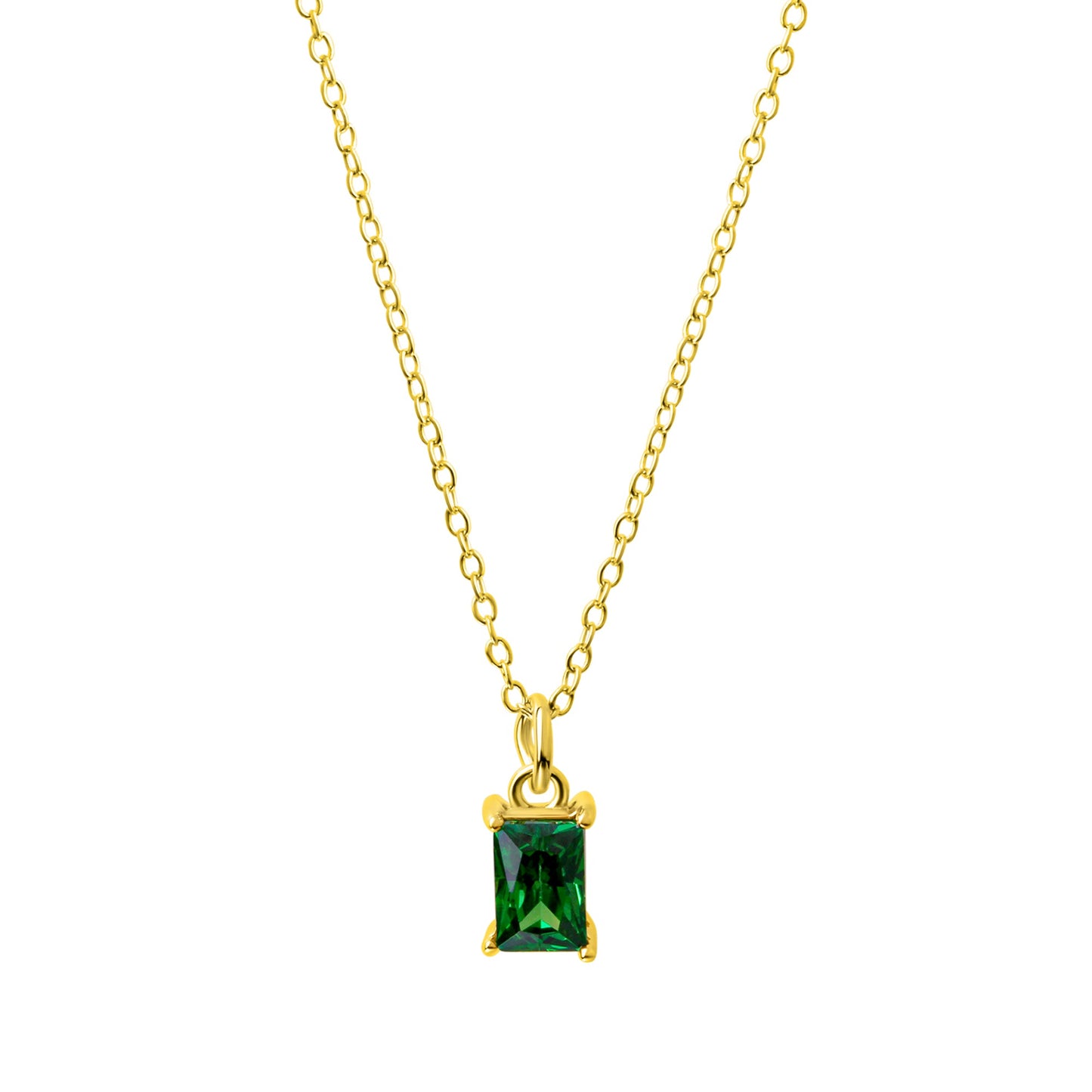 Anhänger mit Kette Ankerkette 925/- Sterling Silber vergoldet 45,0cm Zirkonia