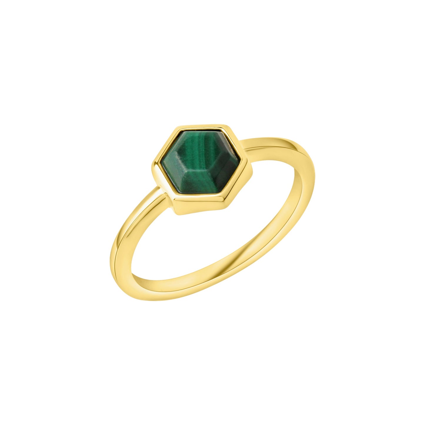 Ring 925/- Sterling Silber vergoldet Malachit