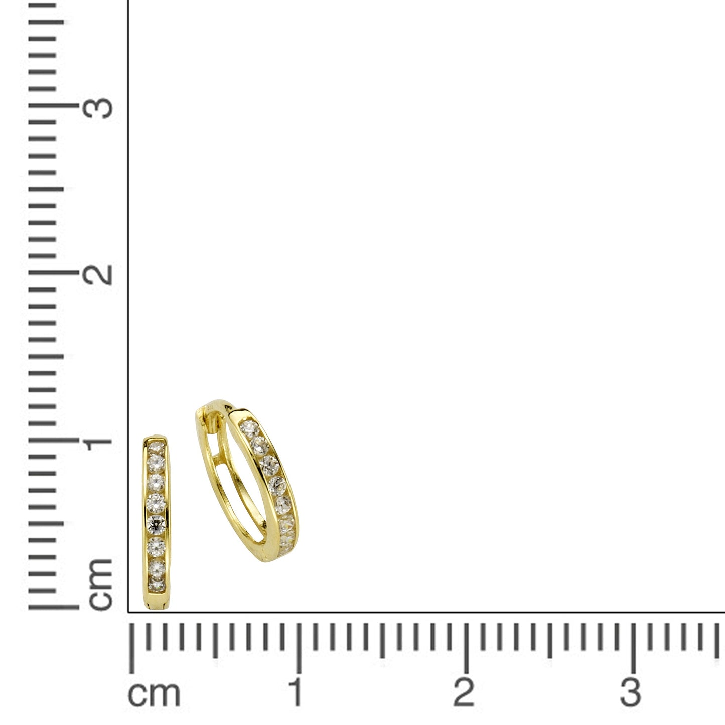 Ohrring 375/- Gold 1,2cm Zirkonia