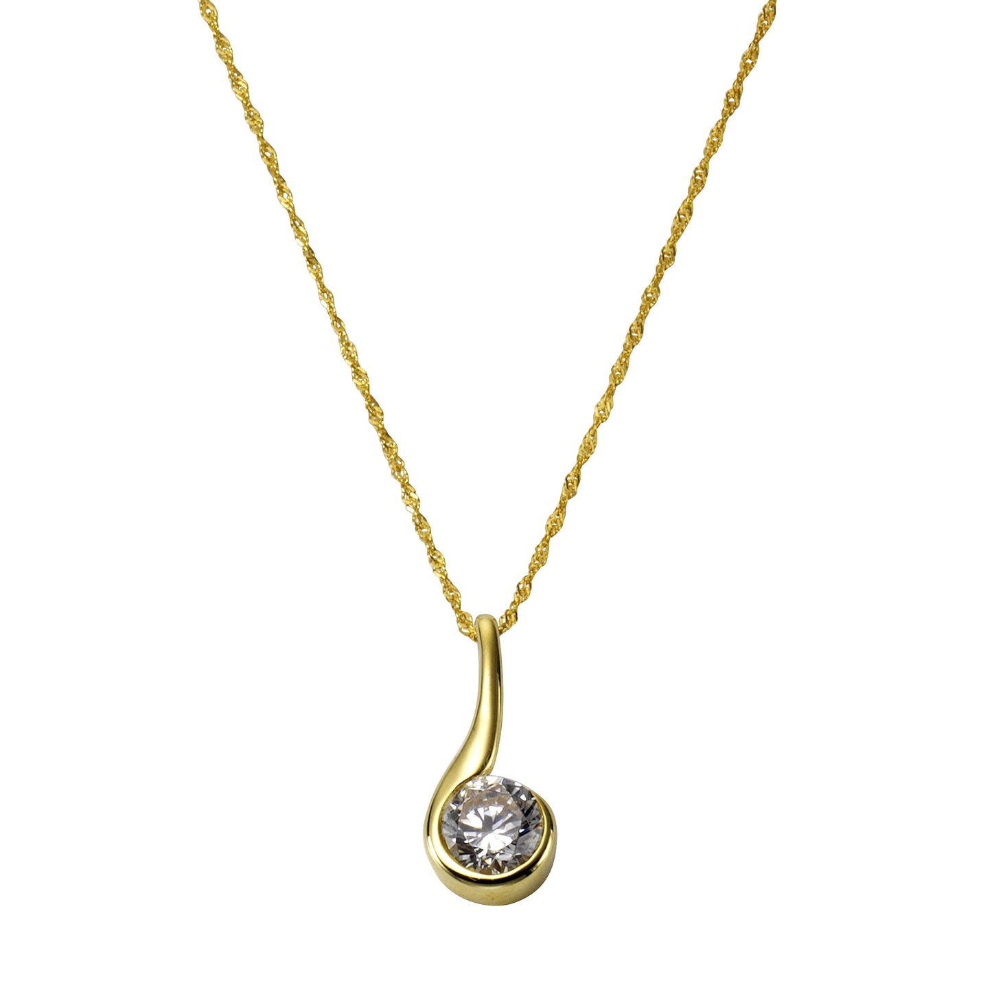 Halskette Singapurkette 375/- Gold 43cm Zirkonia