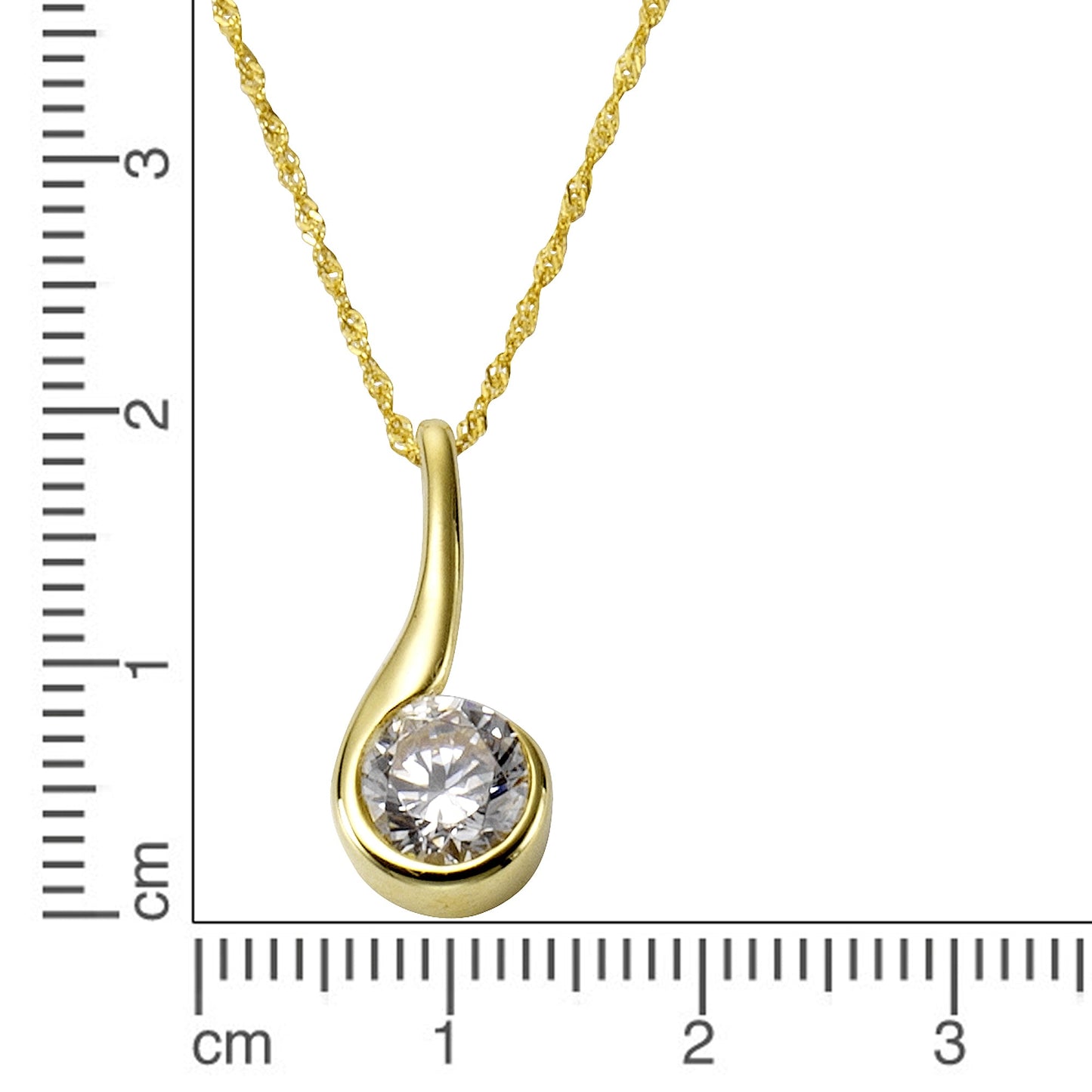 Halskette Singapurkette 375/- Gold 43cm Zirkonia