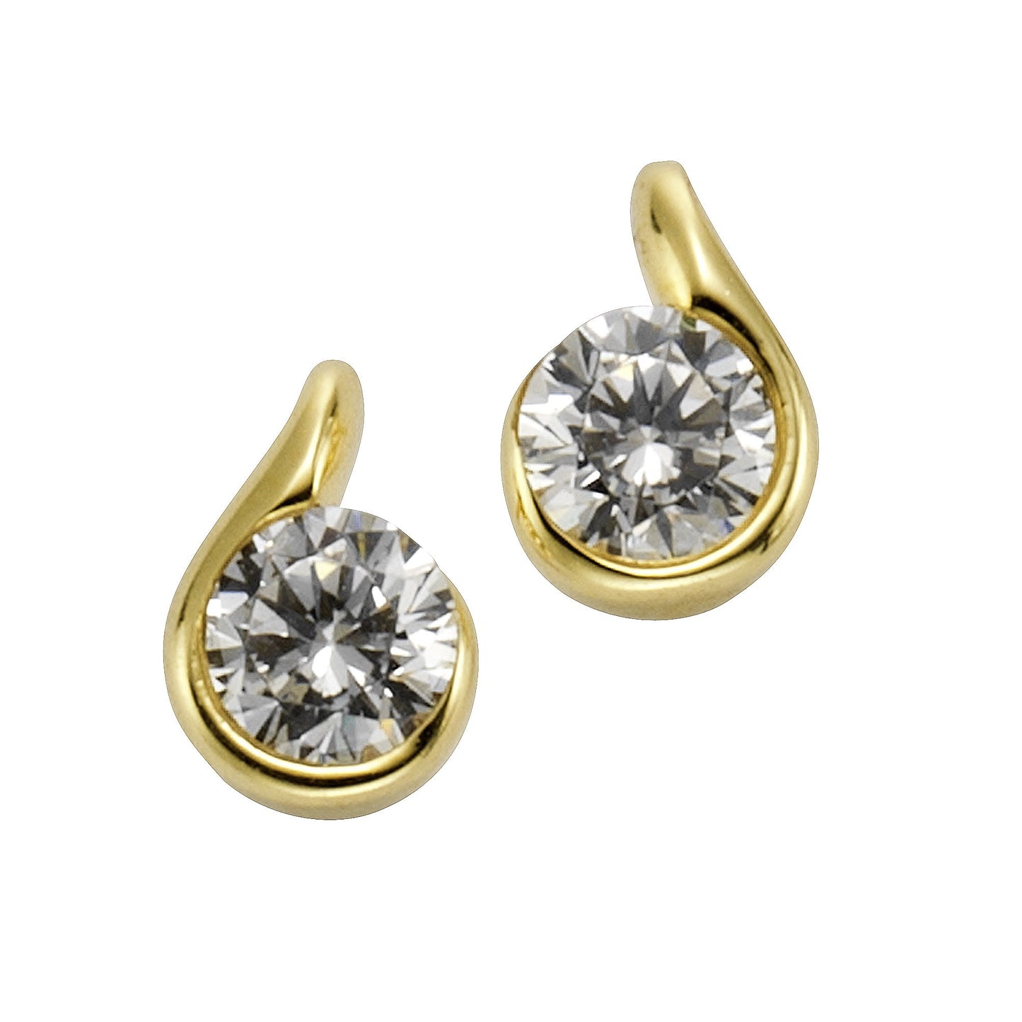 Ohrring 375/- Gold 0,9cm Zirkonia