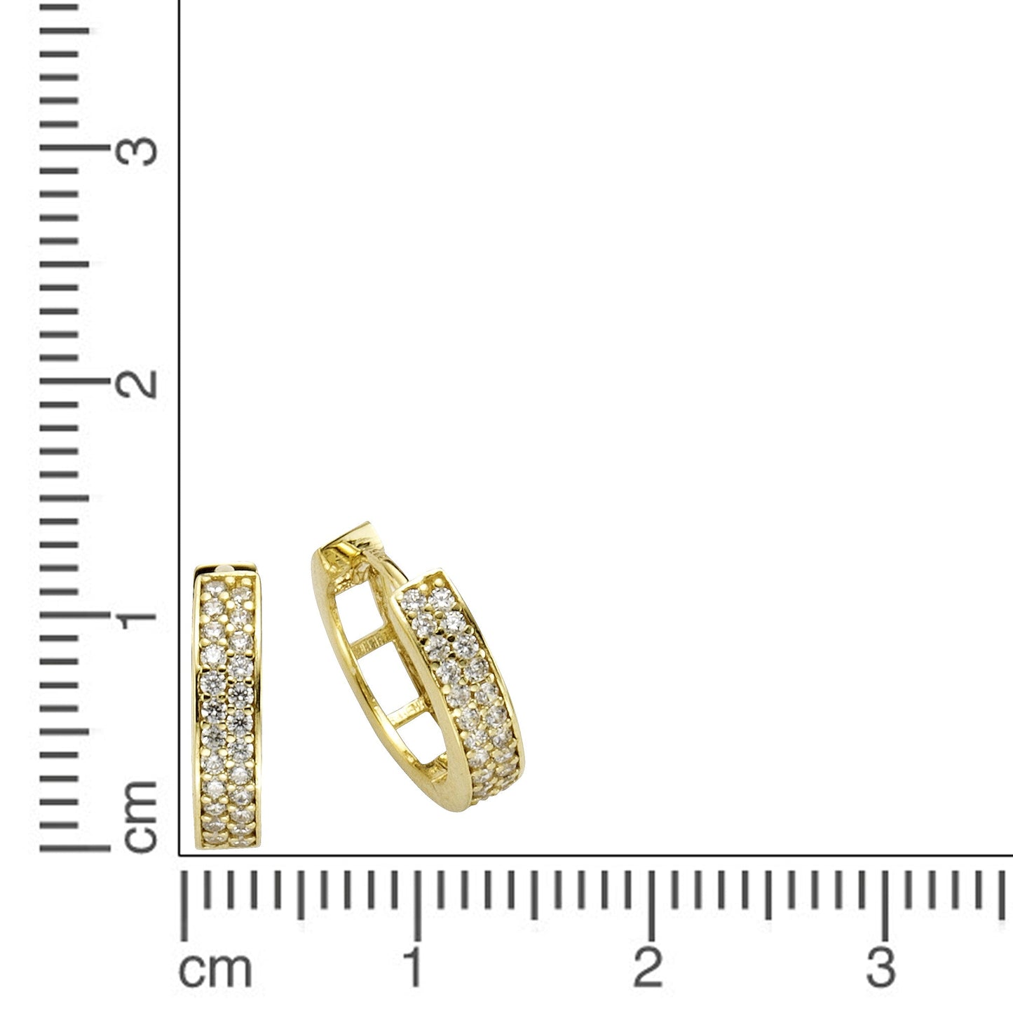 Ohrring 375/- Gold 1,3cm Zirkonia