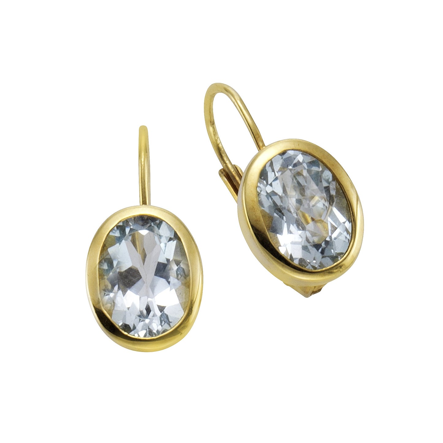 Ohrring 375/- Gold 1,7cm Blautopas beh.