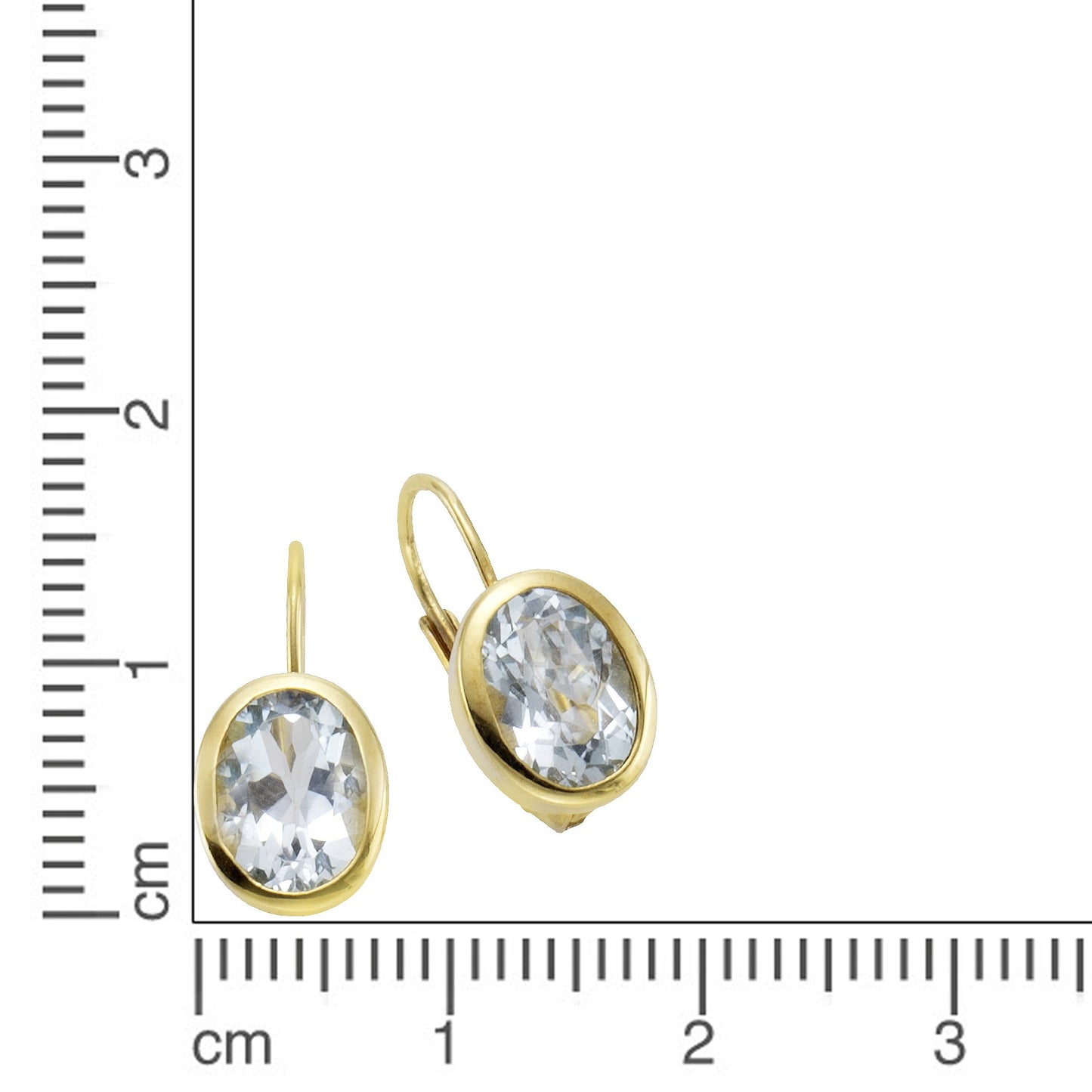 Ohrring 375/- Gold 1,7cm Blautopas beh.