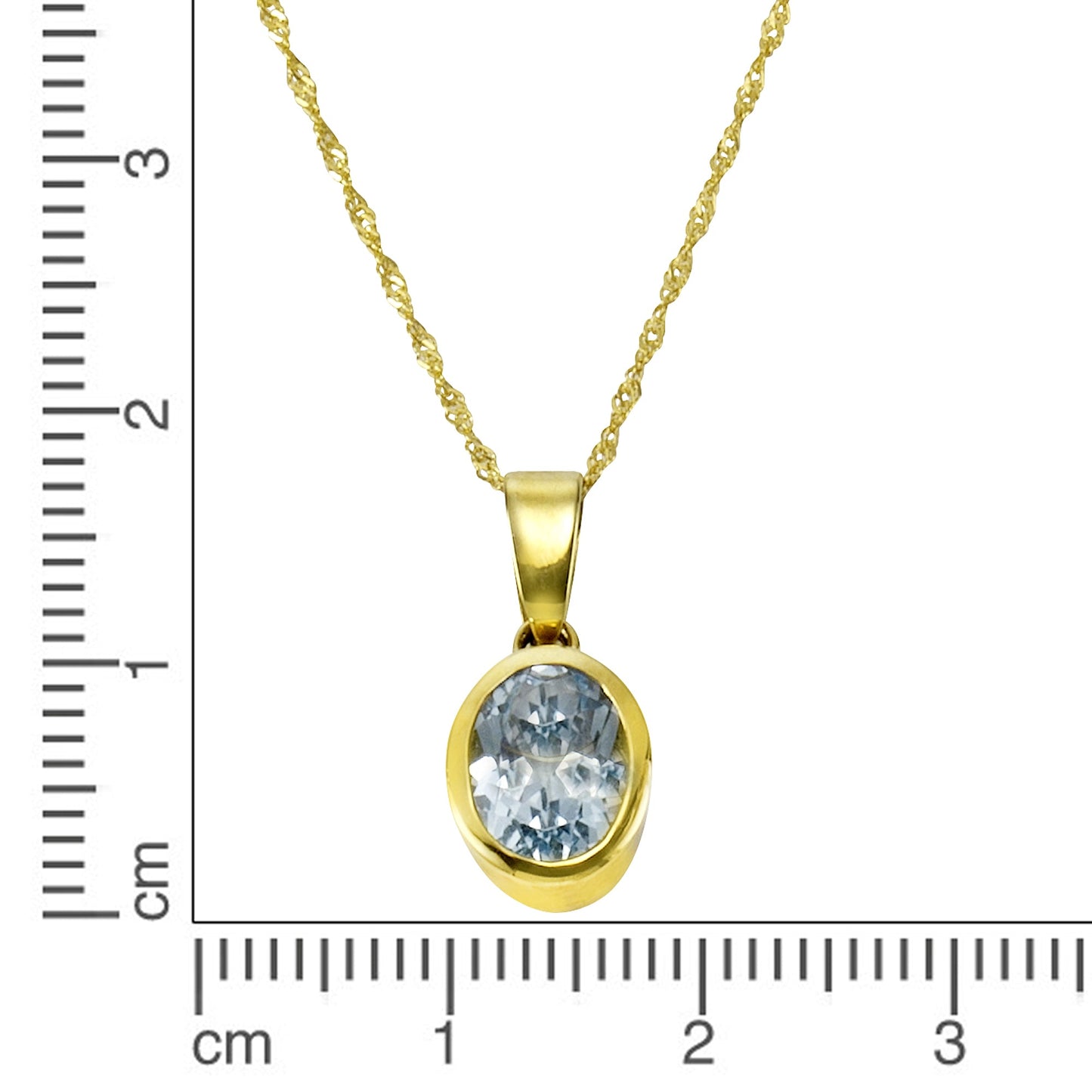Halskette Singapurkette 375/- Gold 43cm Blautopas beh.