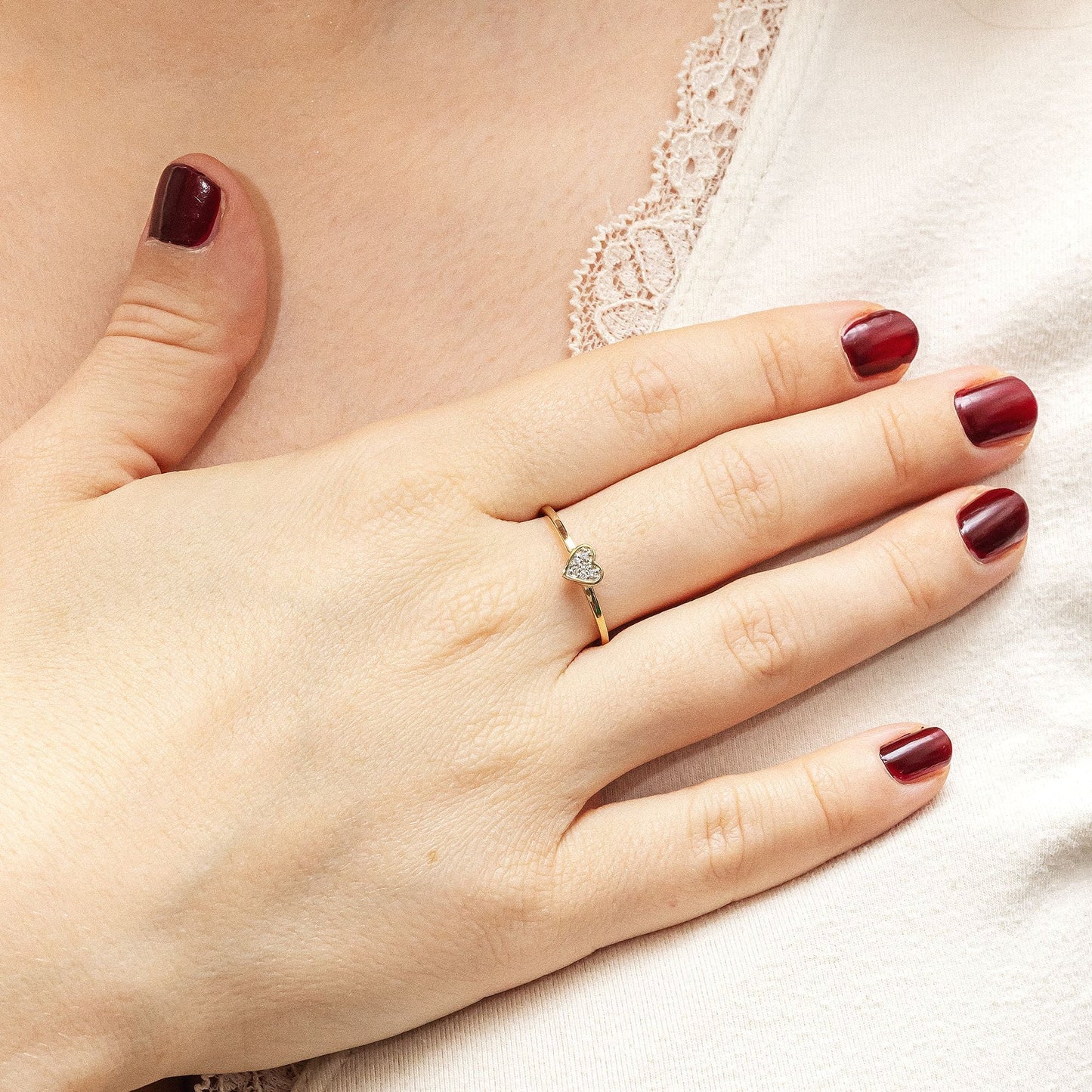 Ring 585/- Gold rhodiniert (teil) Brillant 0,025ct.