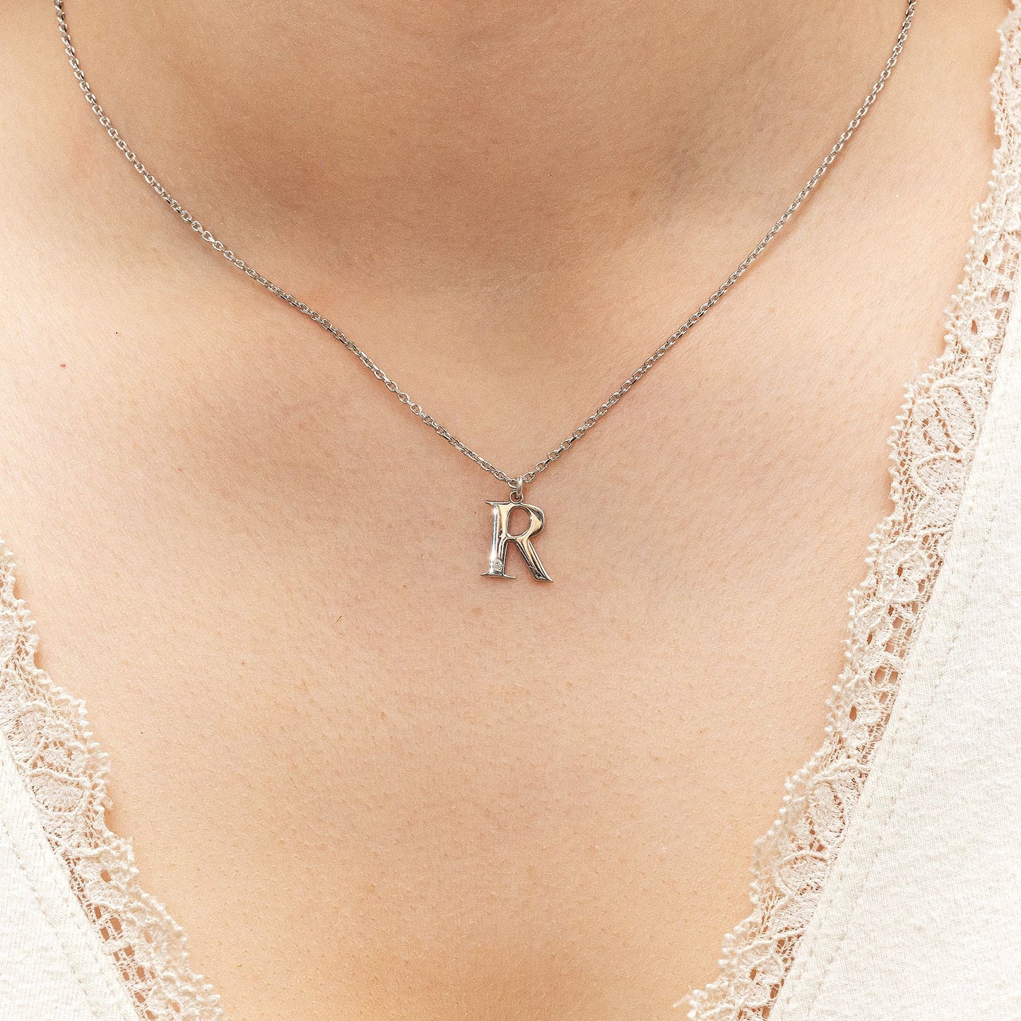 Halskette Flachpanzerkette 925/- Sterling Silber rhodiniert 48,0cm Diamant 0,008ct.