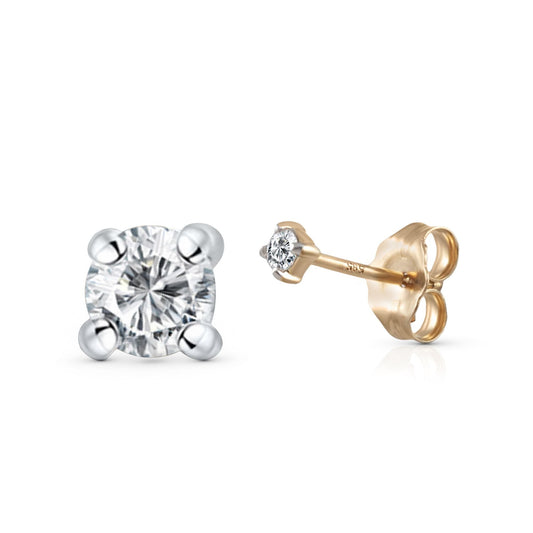 Diamonds by Ellen K. - Damen-Ohrstecker 585/- Gelbgold zweifarbig Brillant 0,10ct
