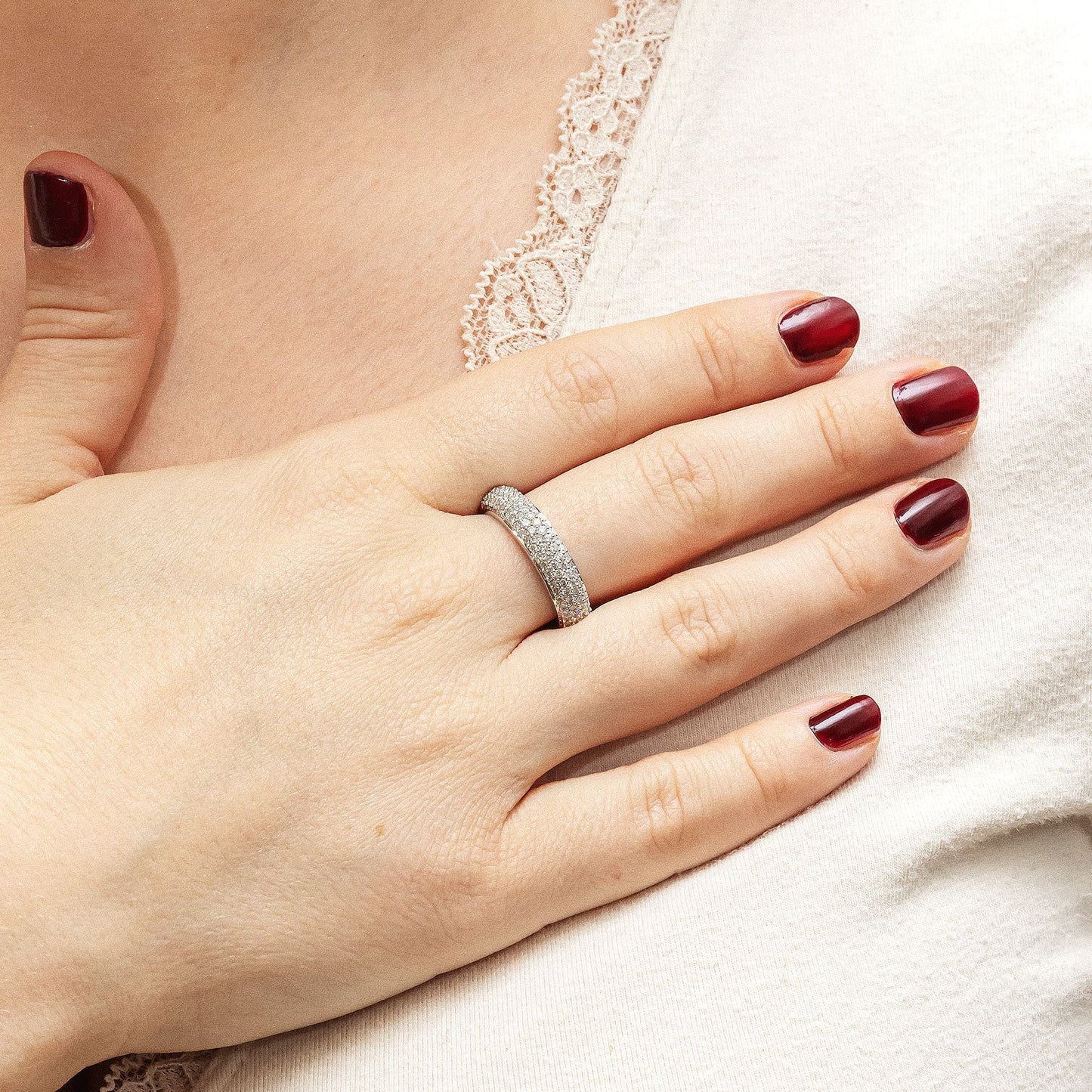 Ring 585/- Gold rhodiniert Brillant 0,50ct.