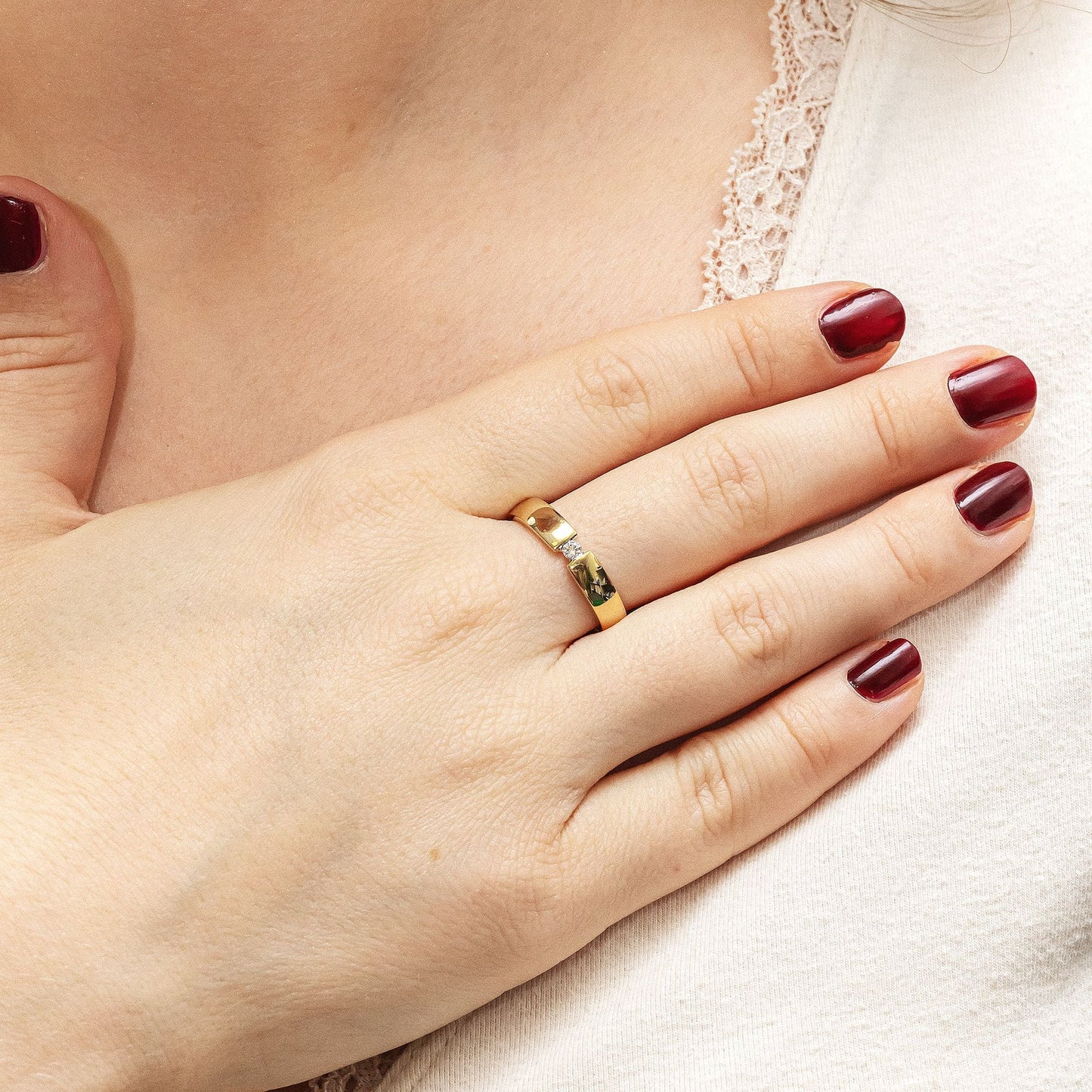 Ring 375/- Gold Brillant 0,05ct.
