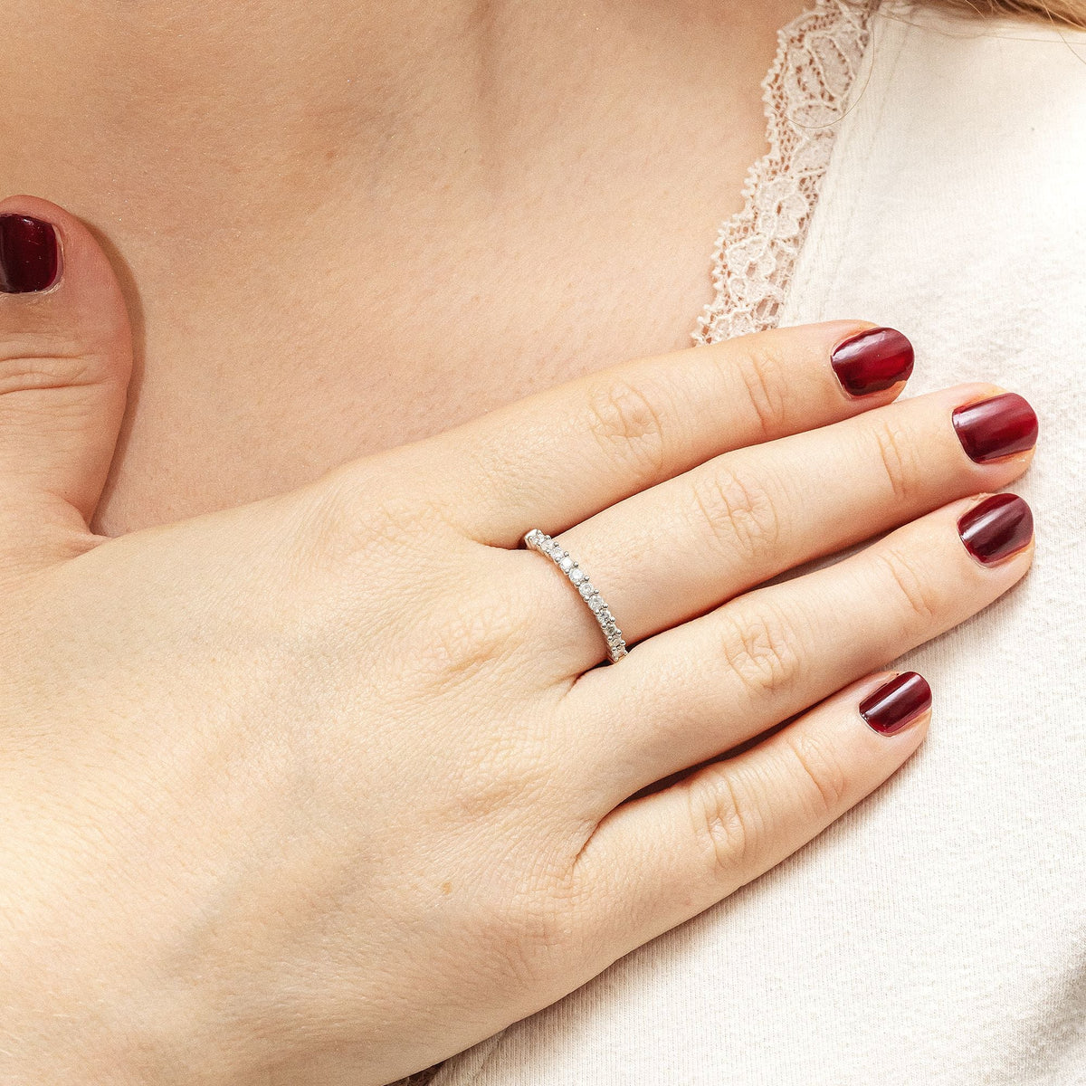 Ring 585/- Gold rhodiniert (teil) Brillant 0,25ct.