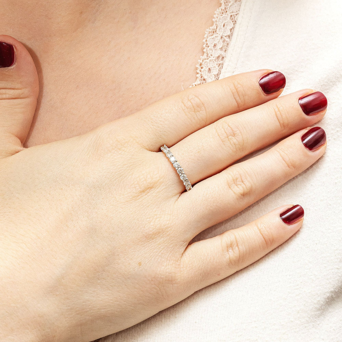 Ring 585/- Gold rhodiniert (teil) Brillant 0,25ct.