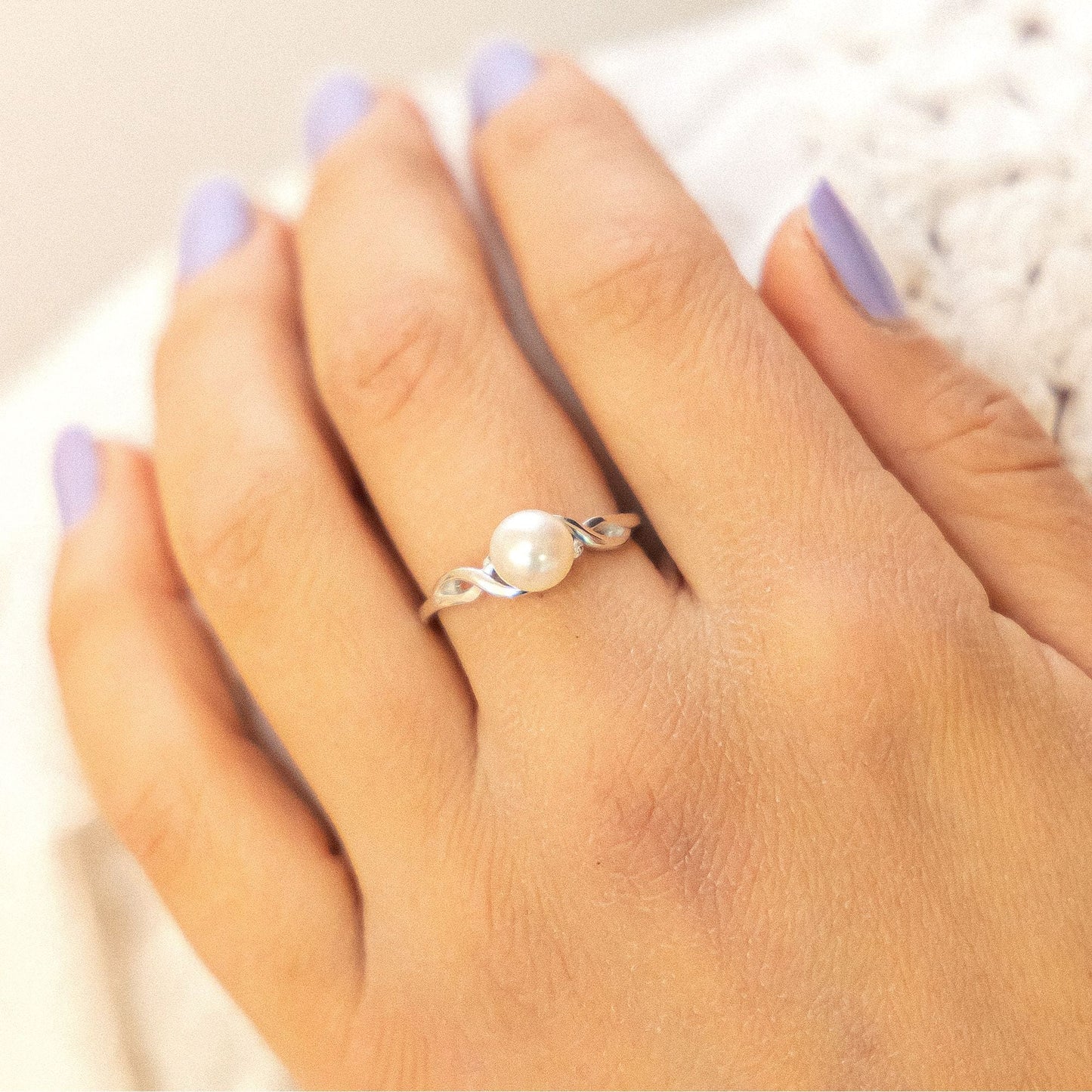 Ring 925/- Sterling Silber Perle