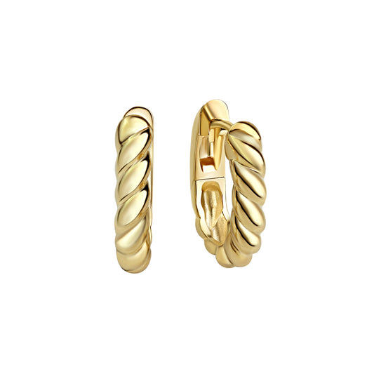 Celesta - Klappcreolen 925 Sterling Silber vergoldet twisted Design