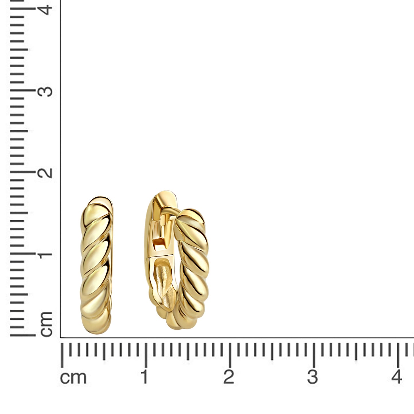 Klappcreolen 925 Sterling Silber vergoldet 925/- Sterling Silber vergoldet 1,6cm ohne