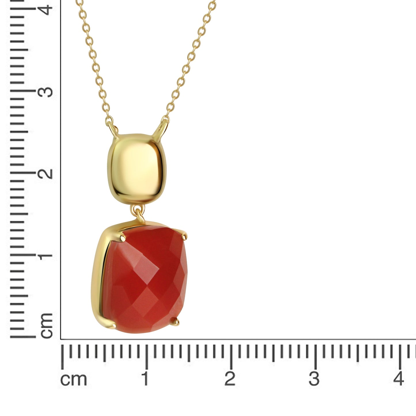 Anhänger mit Kette 925 Sterling Silber vergoldet Chalcedon Ankerkette 925/- Sterling Silber vergoldet 45,0cm Chalcedon