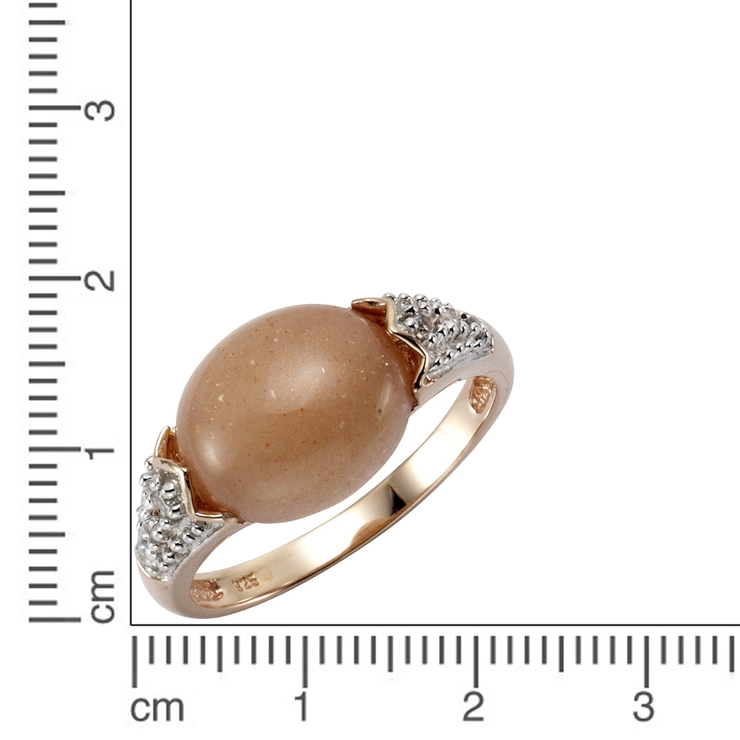 Ring 925/- Sterling Silber rotvergoldet Mondstein