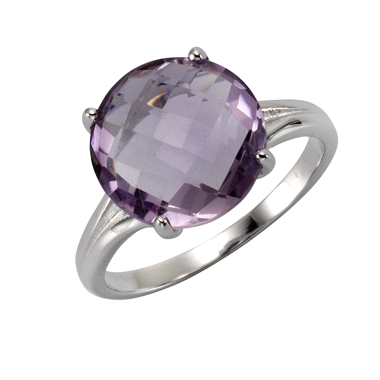Ring 925/- Sterling Silber rhodiniert Amethyst 4,7ct.