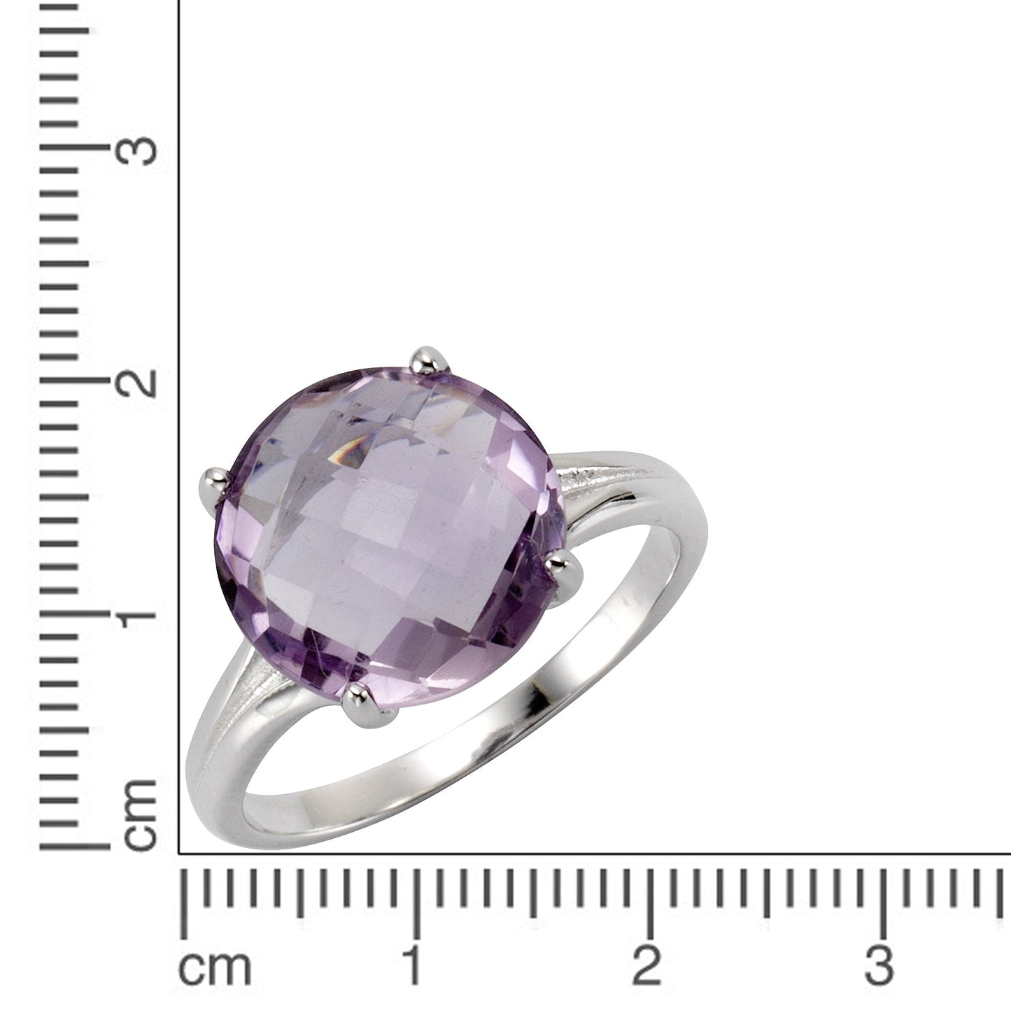 Ring 925/- Sterling Silber rhodiniert Amethyst 4,7ct.