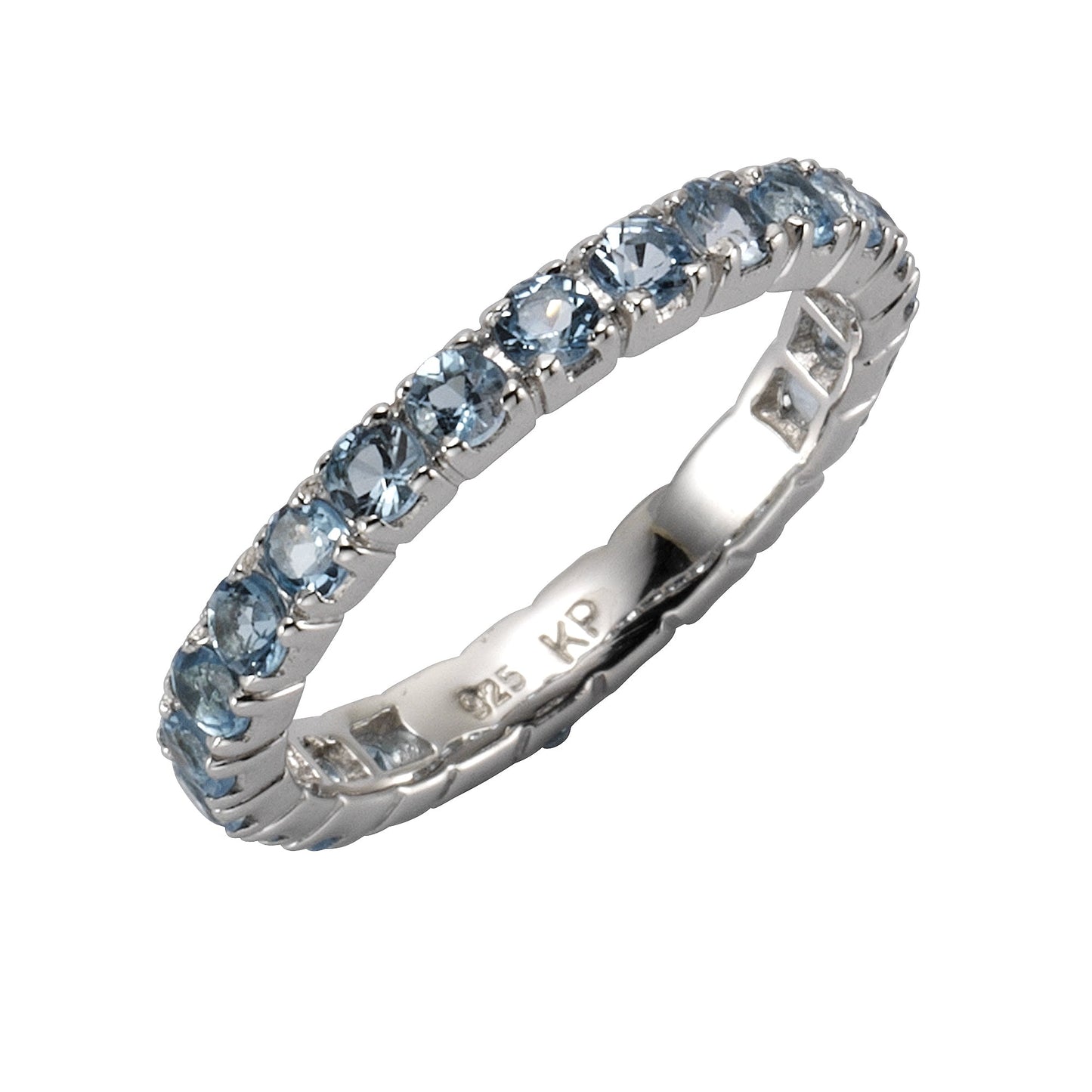 Ring 925/- Sterling Silber rhodiniert Blautopas beh.