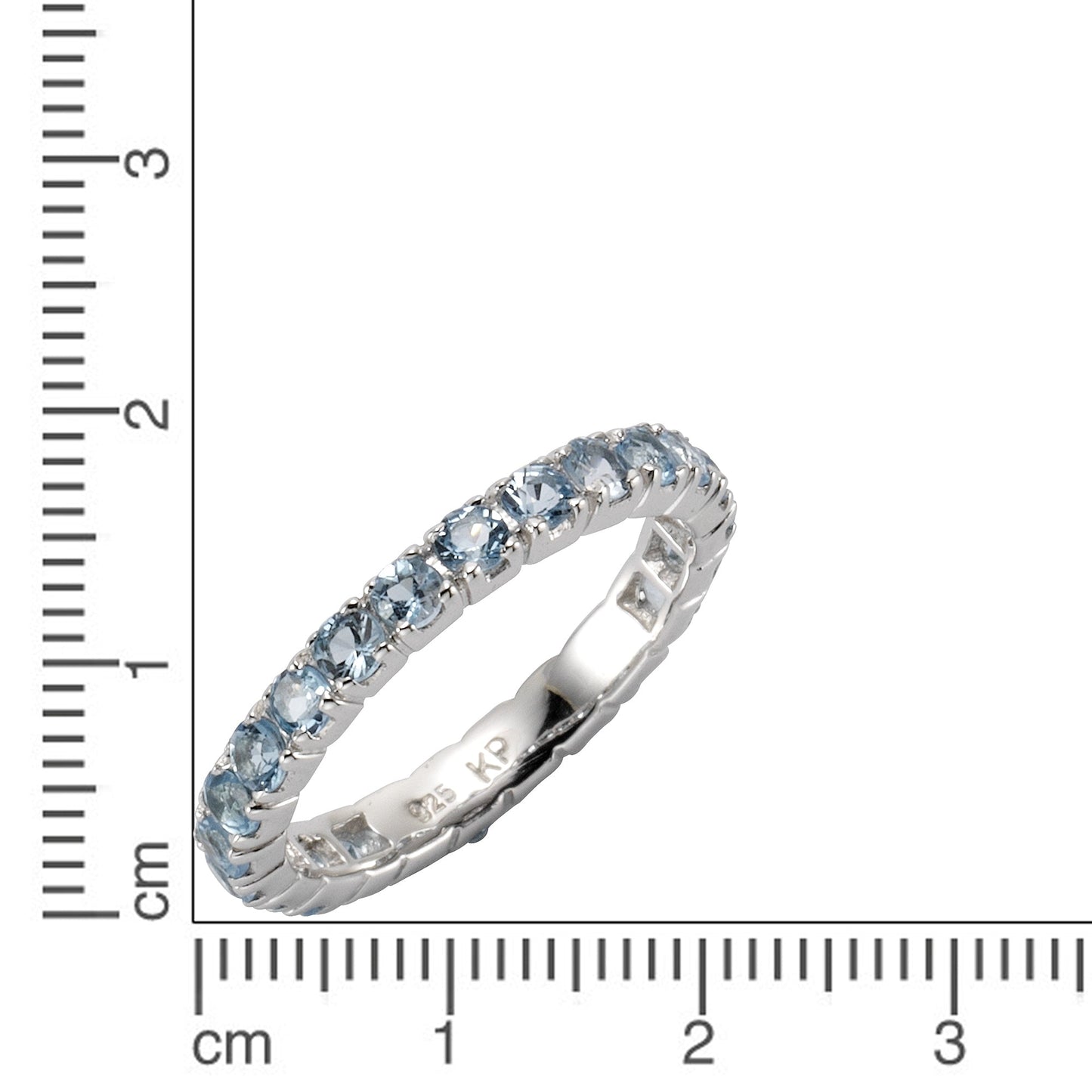 Ring 925/- Sterling Silber rhodiniert Blautopas beh.