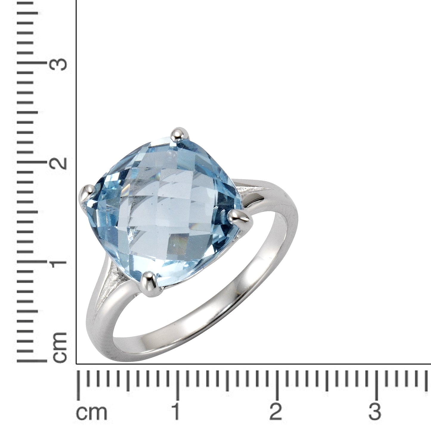 Ring 925/- Sterling Silber rhodiniert Blautopas beh.