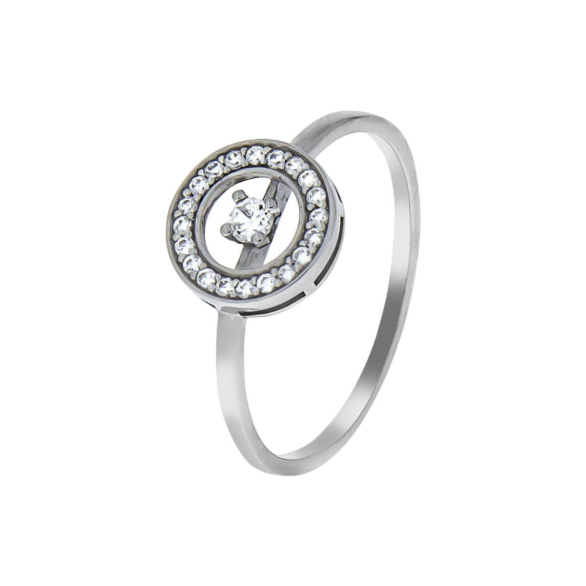Ring aus 925 Silber rhodiniert mit Zirkonia Ringkopf ist 7mm breit