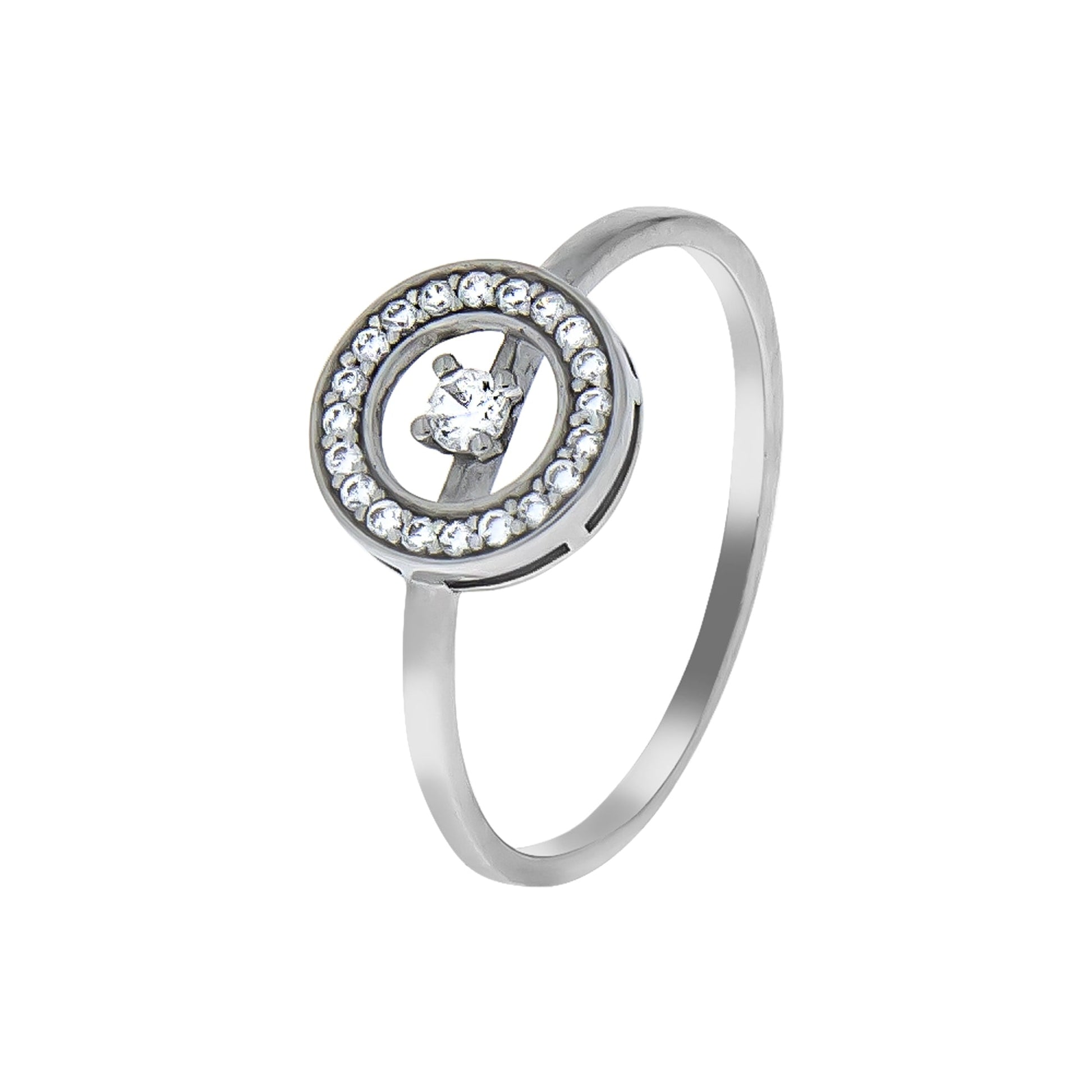 Ring aus 925 Silber rhodiniert mit Zirkonia Ringkopf ist 7mm breit