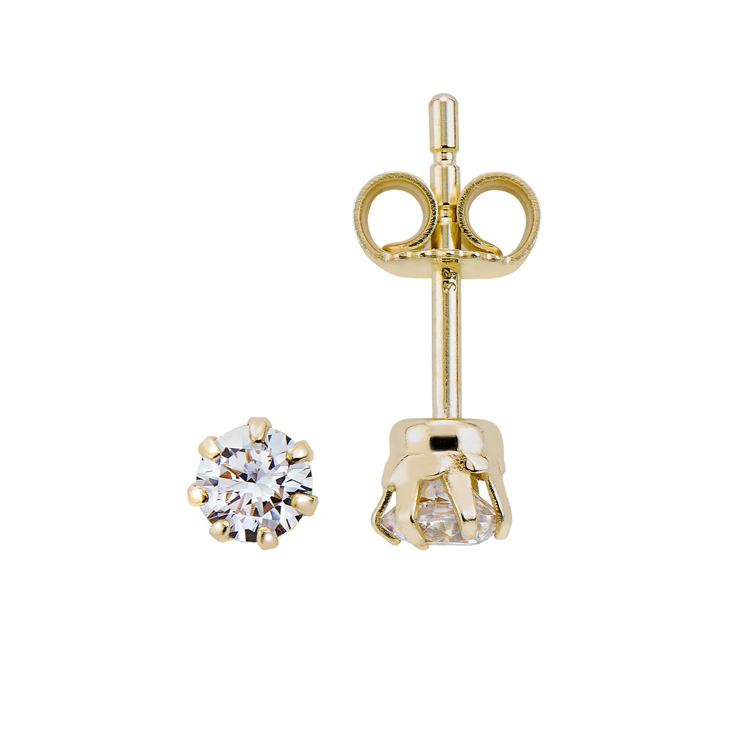 Ohrstecker 333/- Gold 0,35cm Zirkonia