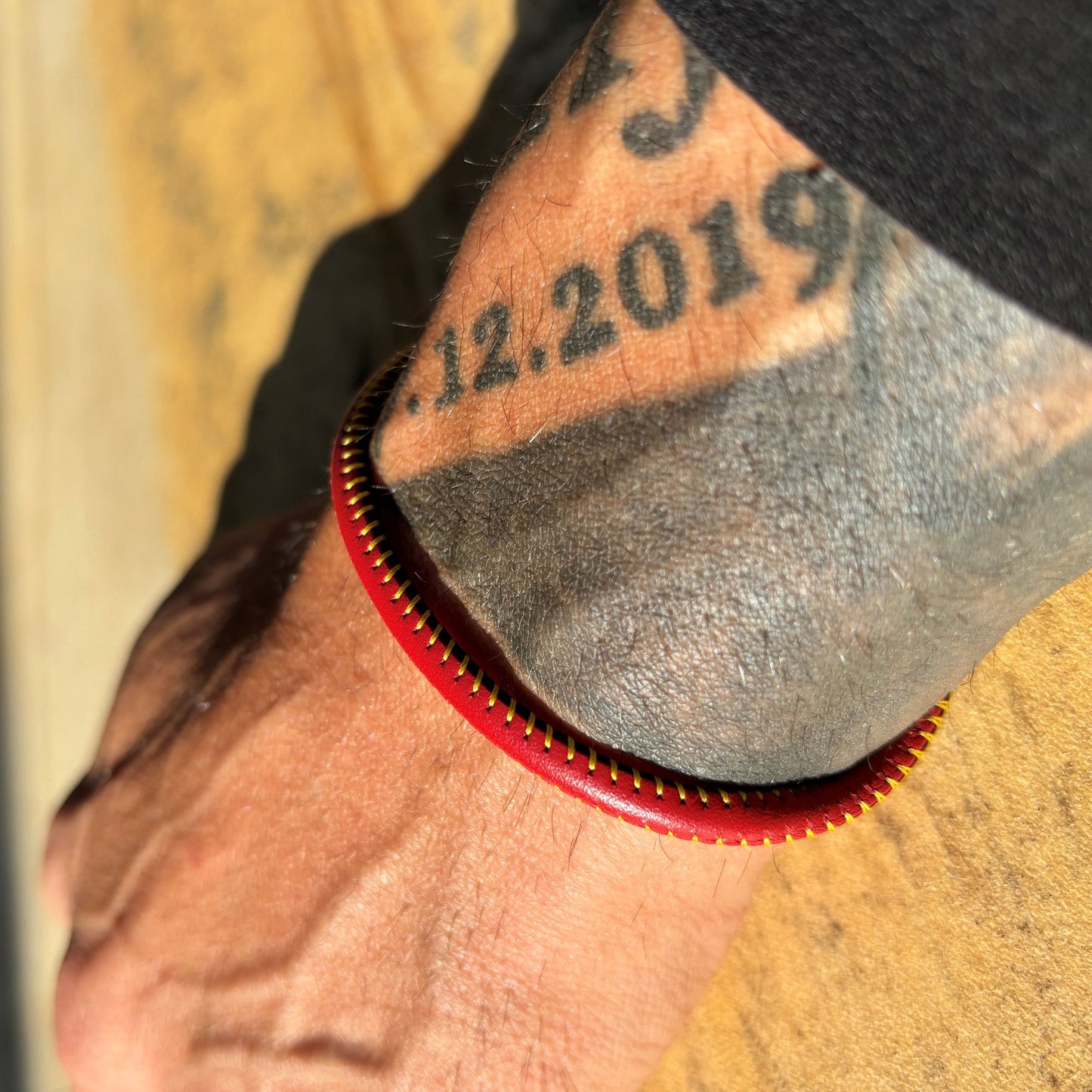 Armband Lederband Edelstahl 19cm