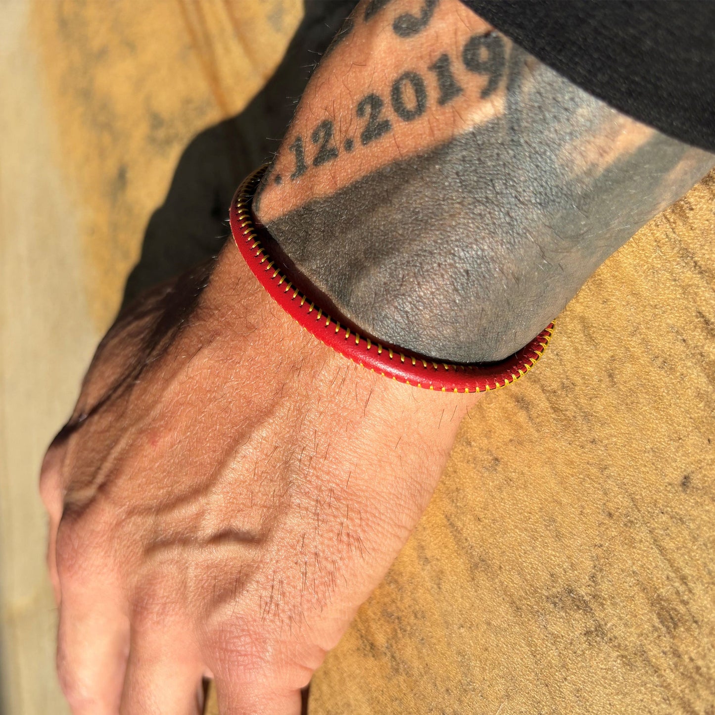 Armband Lederband Edelstahl 21cm