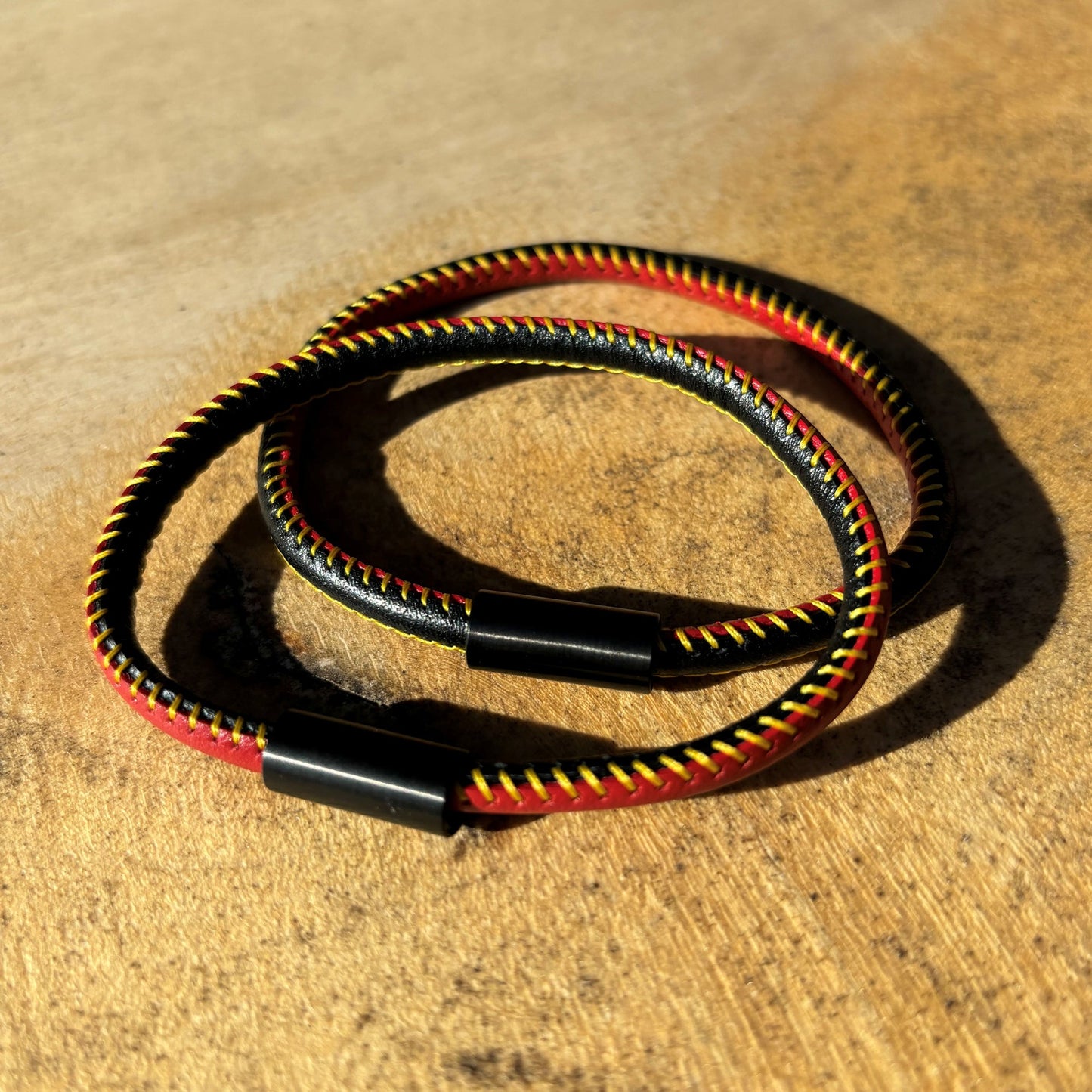 Armband Lederband Edelstahl 23cm