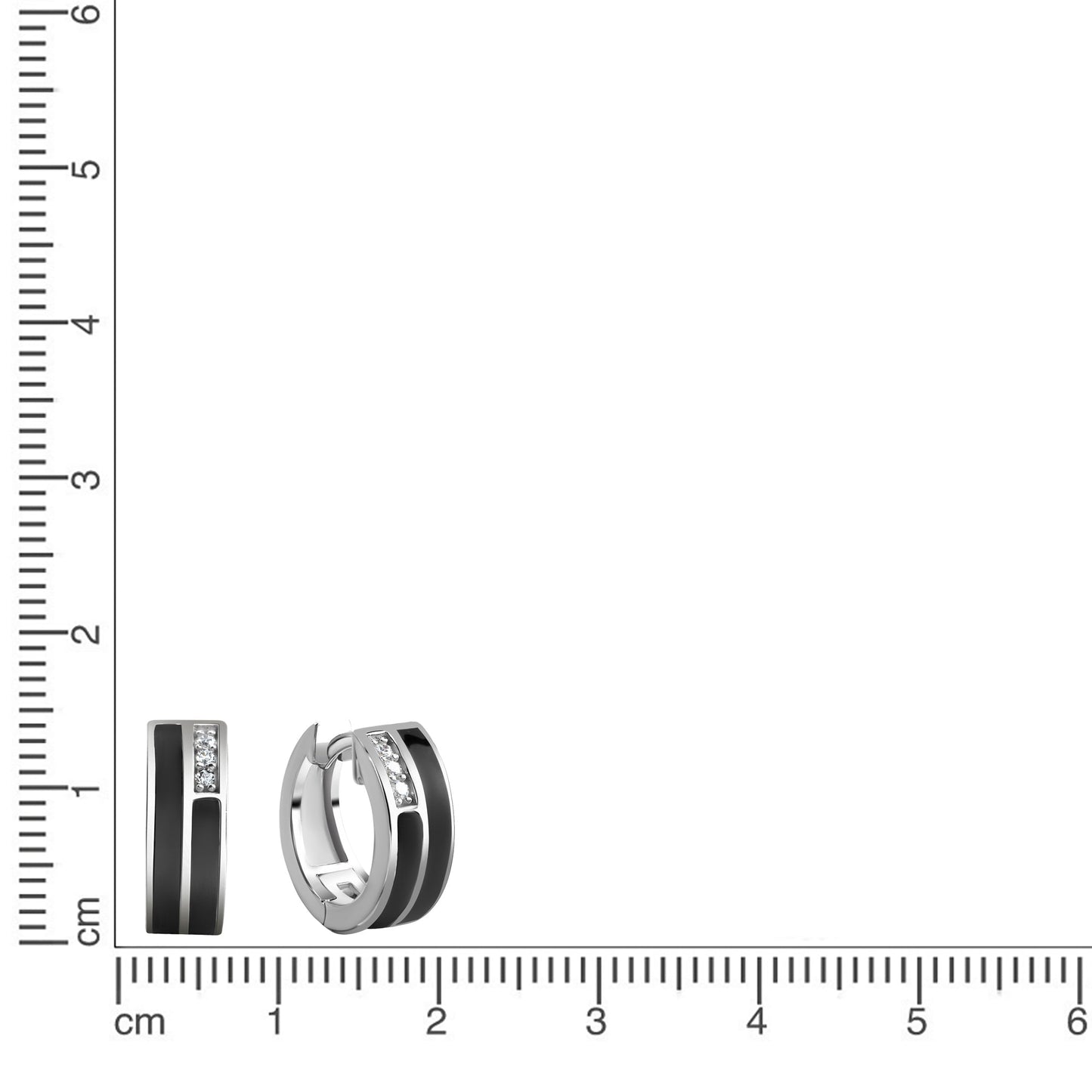 Klappcreolen 925/- Sterling Silber rhodiniert 1,5cm Zirkonia