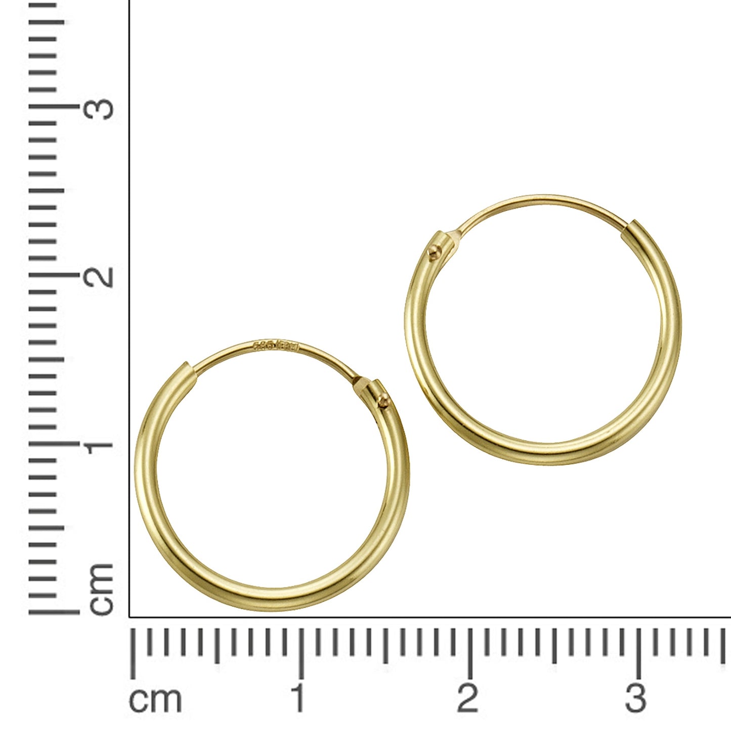 Ohrringe 585/- Gold 1,3cm ohne