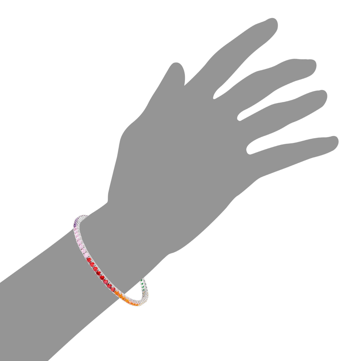 Armband Fantasiekette 925/- Sterling Silber rhodiniert 20,0cm Zirkonia