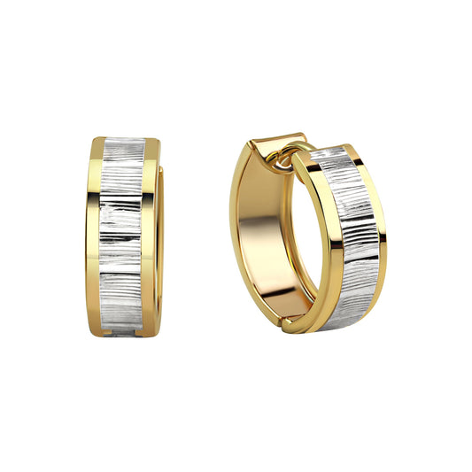 Fascination by Ellen K. - Damen-Ohrringe aus 333 Gold zweifarbig glanz/matt mit einem Durchmesser von 15mm