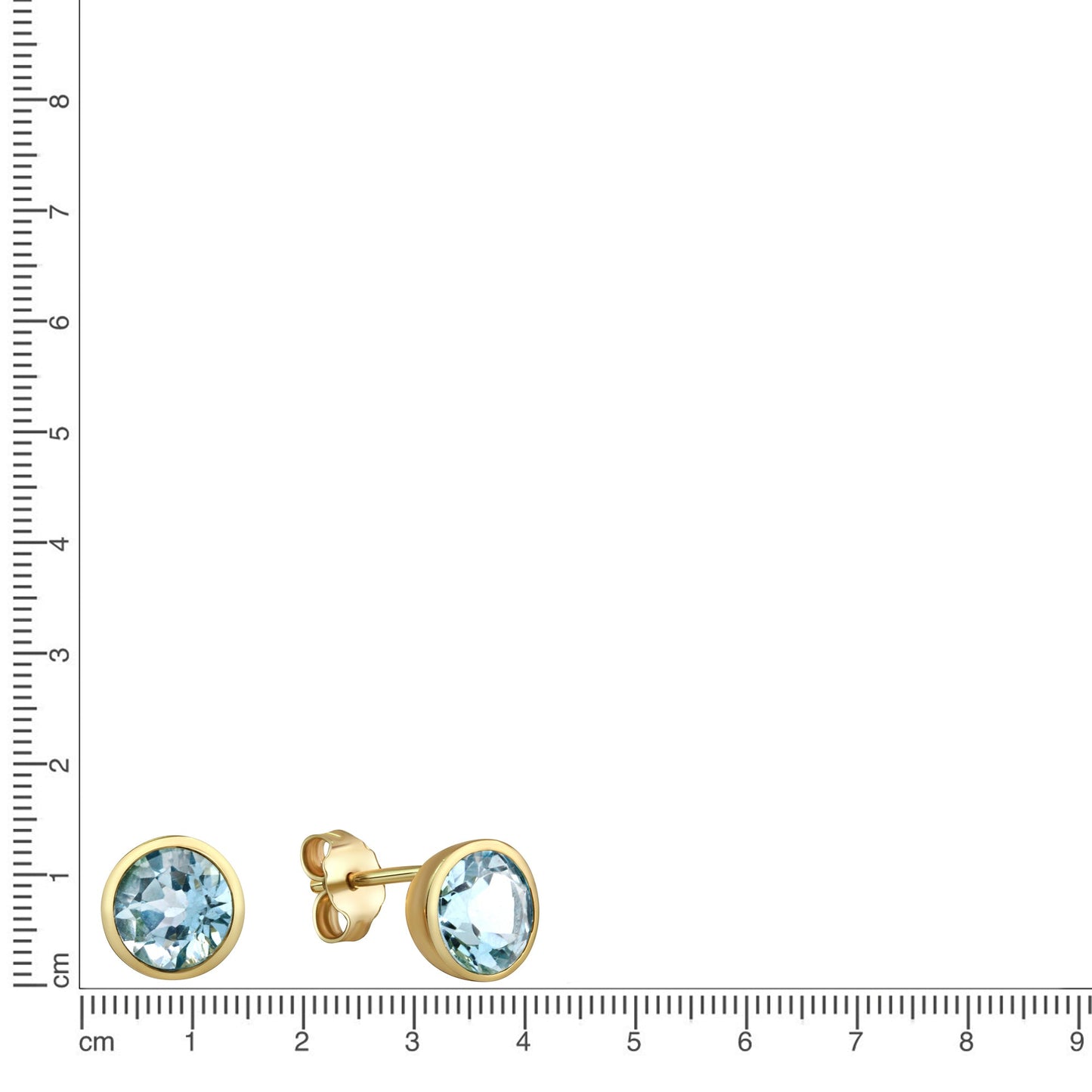 Ohrringe 375/- Gold 0,9cm Blautopas beh.