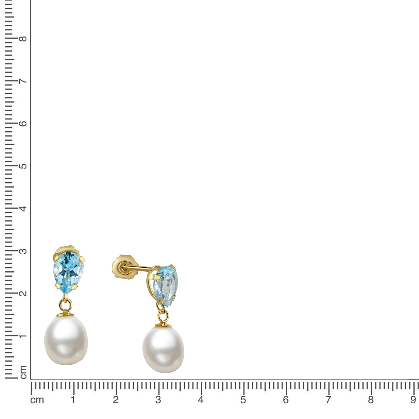 Ohrringe 333/- Gold 1,8cm Blautopas beh.