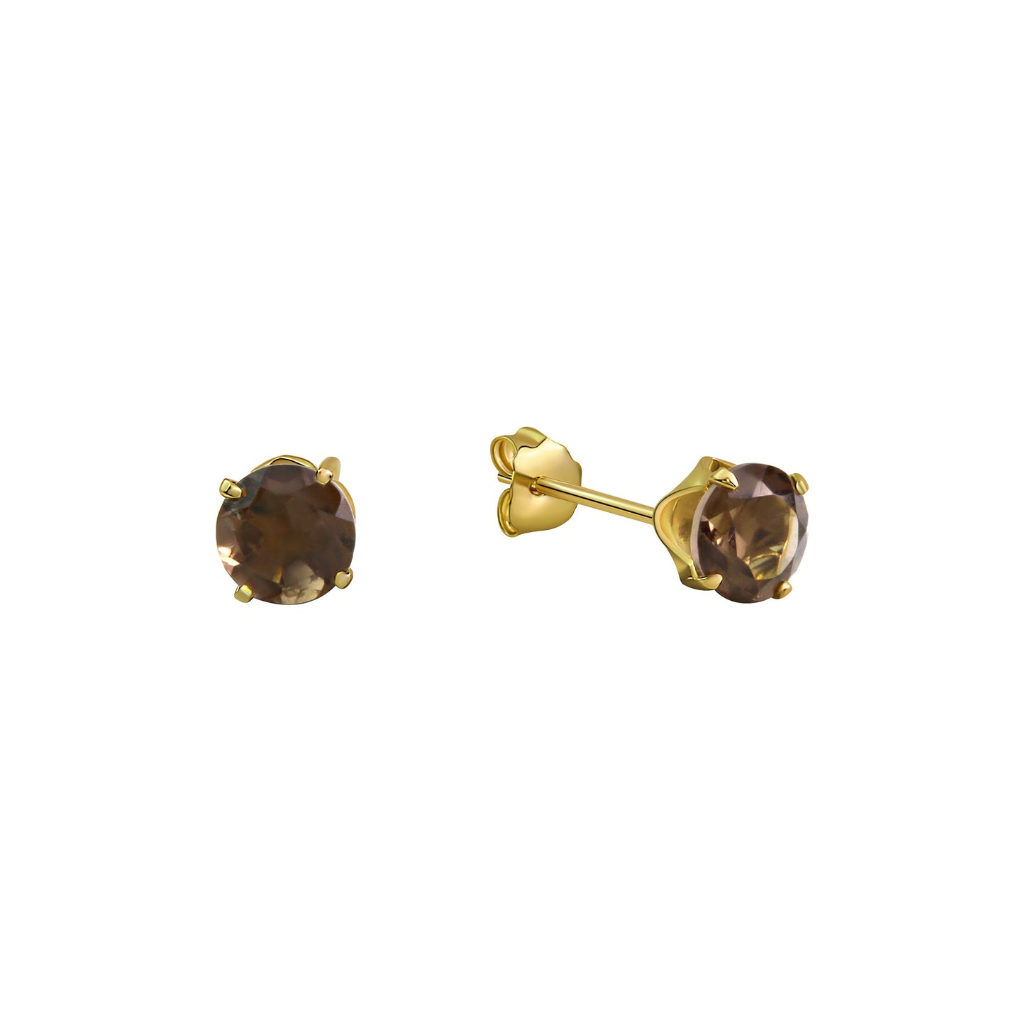 Ohrringe 585/- Gold 1,3cm Rauchquarz