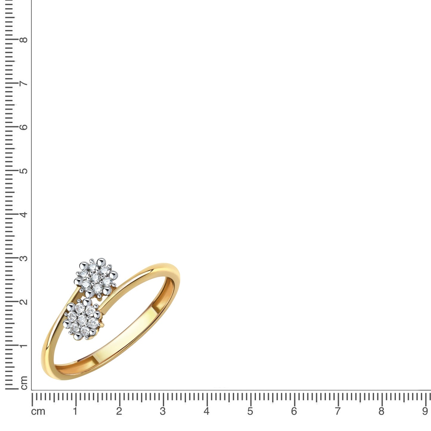 Ring 375/- Gold rhodiniert (teil) Zirkonia