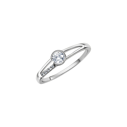 Fascination by Ellen K. - Damen-Ring 375 Weißgold mit Zirkonia weiß