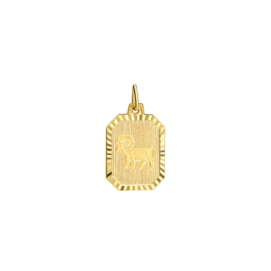 Anhänger aus 333/- Gelbgold matt/diamantiert Sternzeichen Widder