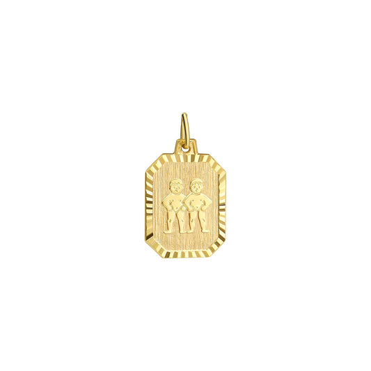 Anhänger aus 333/- Gelbgold matt/diamantiert Sternzeichen Zwillinge