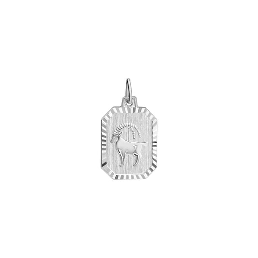 Anhänger aus 925/- Sterling Silber rhodiniert Sternzeichen Steinbock