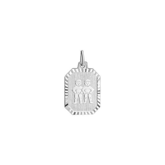 Anhänger aus 925/- Sterling Silber rhodiniert Sternzeichen Zwillinge